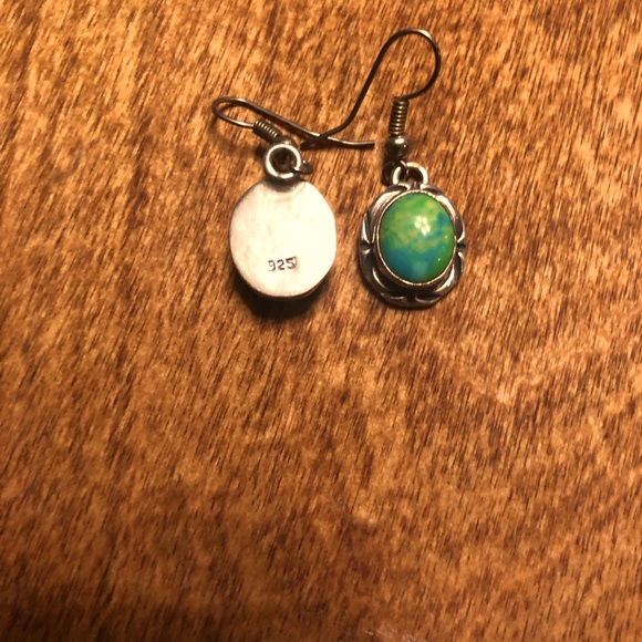 Sterling silver dangle earrings.  A little over an inch in length - Picture 8 of 8